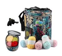 Knitting Yarn Bag - Large Expandable Storage Bucket for Crochet Work Durabl Oxford Fabric Organizer Heavy Duty Portable Storage Bag | DIY Craft Accessories Dispenser for Travel and He
