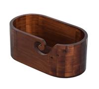 Knitting Yarn Bowl - Swirl Design Smooth Crochet Bowl for Feeding | Natural Timber Vessel with Carved Guide Slot & Weighted Base for Knitting, Crocheting and Macrame Projects Requiring Organization