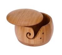 Knitting Yarn Bowl - Wooden Crochet Storage Organizer | Reusable Wool Holder for Crafting Supplies | DIY Knitting Crochet Accessories Kit, Tidy Yarn Management for Home Travel Sewing Projects