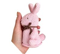 KNITTY CRITTERS - Easter - Pink Chocolate Bunny| Beginner-Friendly Crochet Craft Kit with Recycled Yarn