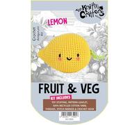 KNITTY CRITTERS - Fruit and Veg Crochet Kit - Lemon| Beginner-Friendly Crochet Craft Kit with Recycled Yarn