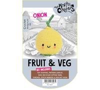KNITTY CRITTERS - Fruit and Veg Crochet Kit - Onion| Beginner-Friendly Crochet Craft Kit with Recycled Yarn