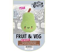 KNITTY CRITTERS - Fruit and Veg Crochet Kit - Pear| Beginner-Friendly Crochet Craft Kit with Recycled Yarn