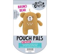 KNITTY CRITTERS Hello Crafts - Pouch Pals - Bruno Bear - Crochet kit