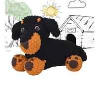 KNITTY CRITTERS - Main Collection - Diggy Daschund| Beginner-Friendly Crochet Craft Kit with Recycled Yarn