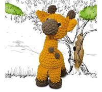 KNITTY CRITTERS - Main Collection - Geoffrey Giraffe| Beginner-Friendly Crochet Craft Kit with Recycled Yarn