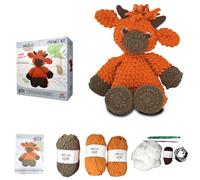 KNITTY CRITTERS - Hamish Highland Cow | Crochet kit Contains Super Chunky Yarn | Soft Cuddly Finished