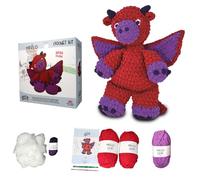 KNITTY CRITTERS - Naomi Dragon | crochet kit contains super chunky yarn | soft cuddly finished