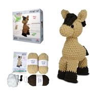 KNITTY CRITTERS - Main Collection - Polo Pony| Beginner-Friendly Crochet Craft Kit with Recycled Yarn