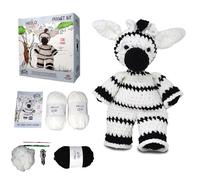 KNITTY CRITTERS - Main Collection - Zoe Zebra| Beginner-Friendly Crochet Craft Kit with Recycled Yarn