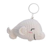 Knitty Critters - Sea Creature Keychchain - Beluga Whale | Beginner-Friendly Crochet Craft Kit with Recycled Yarn