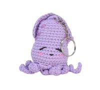 Knitty Critters - Sea Creature Keychchain - Squid | Beginner-Friendly Crochet Craft Kit with Recycled Yarn