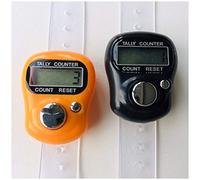 KnitUK Tally Counter - LCD (Finger-Held). Pack of 2. Halloween Special Edition - Black and Orange Digital Knitting Row Counters