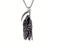 KNITUKL Skull Necklace for Men Silver Cross Chain Stainless Steel Pendant for Women Goth Necklace Gothic Christian Jewelry, P1, Metal, Diamond