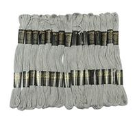 Knitwit 25 Pcs Cotton Gray Thread Sewing Needlepoint Stitch Embroidery Cross Floss Skein