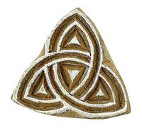 Knitwit Celtic Triangle Indian Wood Block Art Handcarved Textile Stamp Block