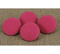 Knitwit Decorative Round Pink Cotton Twill Fabric Covered Buttons Sewing Scrapbooking Craft - Pack of 50 Pieces