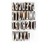 Knitwit Stamps for Clay Alphabet Text Stamp Hand Craved Printing Block Textile Stamp