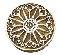 Knitwit Wooden Textile Stamps Indian Painting Floral Brown Decorative Border Stamp