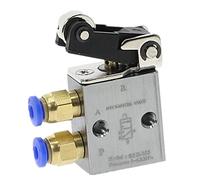 KNIUWMBMH Mechanical valve S3R-M5 Roller Lever Mechanical Valve with M5 BSP M5x0.8 Inch 3 Way 2 Position 1Pcs(S3R-M5-PC6mm)