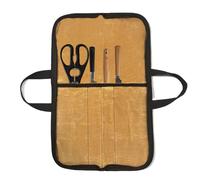 Knives Bag, Travel Kitchenware Pouch Compartments, 18.9x12.4 Inches Waxed Canvas Portable Chef Knives Organizer with Handle, Durable Storage for Culinary Tools and Cooking Accessories