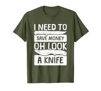 Knives Collecting Knife Collector Knifes T-Shirt, Men, Olive Green, 3X-Large