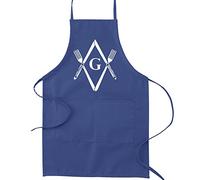 Knives & Forks Square & Compass Masonic Cooking Kitchen Apron - [Royal]