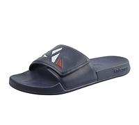 Knixmax Men Sliders Comfort Aqua Slide Sandals Beach & Pool Shoes Adjustable Strap Open Toe Summer Slippers Hook & Loop B Navy 12/13UK - 46/47EU