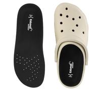 Knixmax Outdoor Men Women Extra Thin Insoles for Crocs Clogs, Orthotic Inserts for Birkenstock Insole, Arch Support Liners for Plantar Fasciitis Flat Feet, Waterproof Breathable Black UK7-8/EU41-42