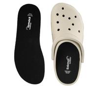 Knixmax Outdoor Mens Insoles for Crocs Liners Ultra-Thin Comfort Shoes Inserts for Garden Clogs, Nurse, Chef, Waterproof Replacement Shoe Sole for Water Boots Breathable Black UK8-9 /EU42-43