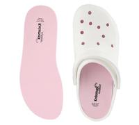 Knixmax Outdoor Mens Insoles for Crocs Ultra-Thin Comfort Sockless Shoes Inserts for Birkenstock Insole, Garden Clogs, Waterproof Replacement Shoe Sole for Water Boots Pink UK10-11 /EU45-46