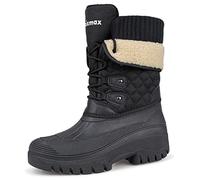 Knixmax Outdoor Winter Boots for Women Warm Lined Snow Boots Winter Shoes with Waterproof Upper and Non-Slip Soles Suitable for Winter Snow Season Black UK6-EU39