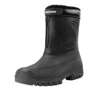 Knixmax Outdoor Winter Boots Men Warm Lined Snow Boots Winter Shoes with Waterproof Upper and Non-Slip Soles Suitable for Winter Snow Season Black UK13-EU47