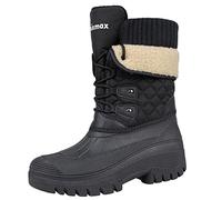 Knixmax Outdoor Women's Winter Boots, Warm Lined Snow Boots, Winter Shoes with Waterproof Outer Material and Non-Slip Soles, Suitable for the Snow Season in Winter, black, 5.5 UK