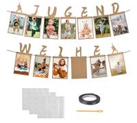KNJOMZIE Youth Consecration Decoration, 13 Kraft Paper Photo Garland, Cards for Hanging, Gift for Boys and Girls, Garland for Photos from 1 to 13 Years