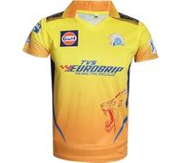 KNK Chennai Super Kings Cricket Match Jersey IPL 2023 with DHONI 7, Half Sleeve, 46