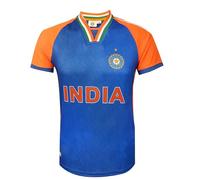 KNK Cricket India Jersey T20 WC 2024 Fan Supporter T-Shirt Cricket Team Uniform Kids to Adult, Plain, 38
