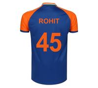KNK Cricket India Jersey T20 WC 2024 Fan Supporter T-Shirt Cricket Team Uniform Kids to Adult, Rohit 45, 38