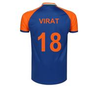 KNK Cricket India Jersey T20 WC 2024 Fan Supporter T-Shirt Cricket Team Uniform Kids to Adult, Virat 18, 40