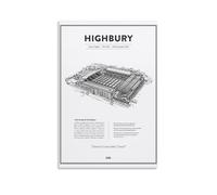KNKncnv Highbury Arsenal Arena Stadium Poster Decorative Painting Canvas Wall Art Living Room Poster Bedroom Painting Wall Art Picture Print Modern Family Room Decor 24 x 36 Inches (60 x 90 cm)