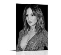 KNKncnv Jennifer Lopez Black White Poster Decorative Painting Canvas Wall Art Living Room Poster Bedroom Painting, Wall Art Picture Print Modern Family Room Decor 12 x 18 Inches (30 x 45 cm)