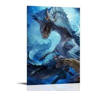 KNKncnv Monster Hunter Fanart Poster Decorative Painting Canvas Wall Art Living Room Poster Bedroom Painting Wall Art Picture Print Modern Family Room Decor 20 x 30 Inches (50 x 75 cm)