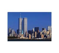 KNKncnv One World Trade Center Twin Towers Poster Decorative Painting Canvas Wall Art Living Room Poster Bedroom Painting Wall Art Picture Print Modern Family Room Decor 12 x 18 Inches (30 x 45 cm)