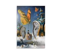 KNKncnv Salvador Dali Butterfly Clock Poster Decorative Painting Canvas Wall Art Living Room Poster Bedroom Painting Wall Art Picture Print Modern Family Room Decor 08 x 12 inches (20 x 30 cm)