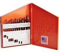 KnKut 13 Piece Mechanics Length Step Point Drill Bit Set 1/16"-1/4" by 64ths