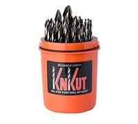 KnKut 29 Piece Drill Buddy Mechanics Length Step Point Drill Bit Set 1/16"-1/2" by 64ths