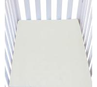 Knlpruhk Silk Fitted Crib Sheet 28" x 52" Surface (100% Pure Mulberry Silk) - 9" Deep Pocket (Satin) for Baby Hair 19 Momme Fibers Ultra Soft Smooth Breathable White