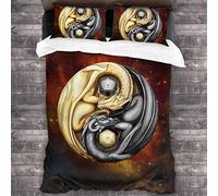 Knncch Dungeons Dragons Balanced D20 Bedding,3D Bedding Comforter Quilt Set 3 Piece Bedding Set Duvet Cover Set with 2 Pillow Shams