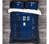 Knncch Travel in Time Tardis Doctor Who 3 Pieces Bedding Set Duvet Cover Decorative 3 Piece Bedding Set with 2 Pillow Shams