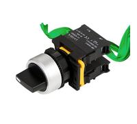 Knob Switch 22mm 1NO/2NO/1NO1NC 2/3 Position Self Locking Momentary Button Start Stop 10A(No Light,1NO_2 POSITION MOMENTARY)